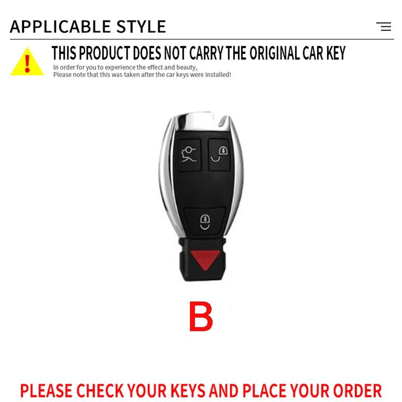 GLC GLB Alloy Leather Car Key Case Cover Shell For Mercedes Benz A B R G Class GLK GLA GLC GLR W204 W251 W463 W176 Protector Ac