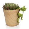 Frog Pot Huggers Resin Cartoon Hand-painted Decorative Frog Figurines Cute Office Desk Garden Decoration