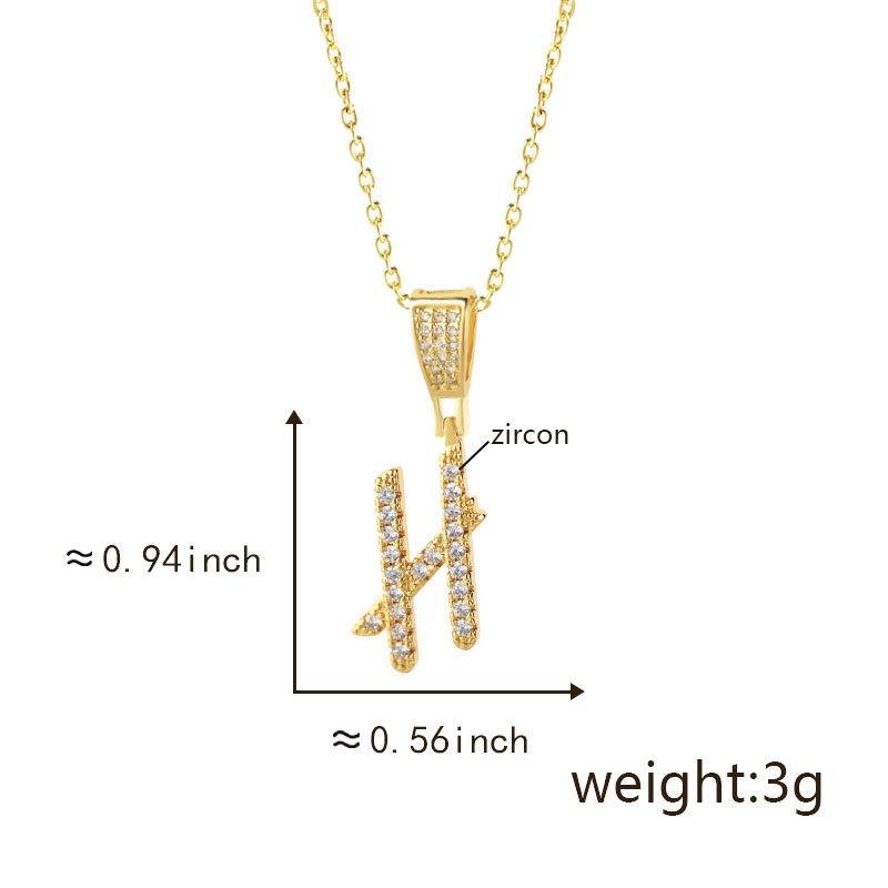 Gold Plated Crystal Initial Letter Necklace Personalized Dainty Name Pendant Jewelry