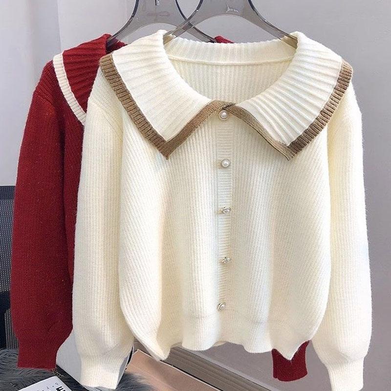 Doll Neck Knitted Sweater Pullover for Women Autumn and Winter 2023 Casual Long Sleeve High-end Sweater Pullover Female Tops