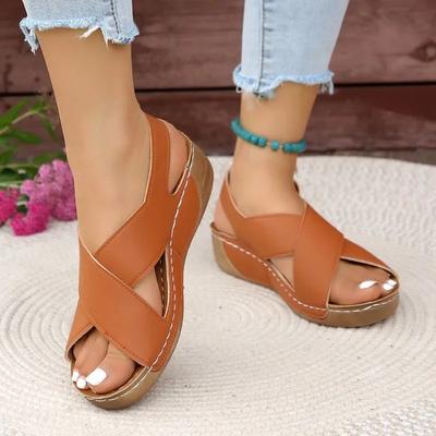 Female Shoes 2024 Plus Size Open Toe Women's Sandals Daily Casual Sandals Women Round Toe Platform Wedges Rome Shoes Women