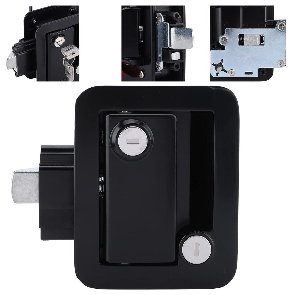 Camper Door Lock, Metal Camping Card Alatch Handle Zinc Alloy RV Door Lock Replacement