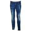 Mens Denim Leather Badge Skater Jeans