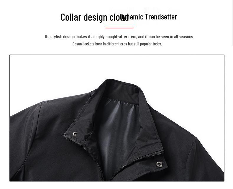 Men's Stand-up Collar Jacket - Spring/Autumn 2024 Korean Casual Plus Size Student Outerwear