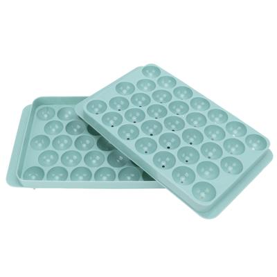 Eiswürfelform Rund 33 Fächer Eiswürfelform mit Deckel Lebensmittelqualität PP Eisball-Maker Form für Büro