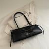Solid Color Bow Pu Shoulder Underarm Bags for Women Travel Large Capacity Ladies Handbag Simple Portable Female Pillow Bag Tote