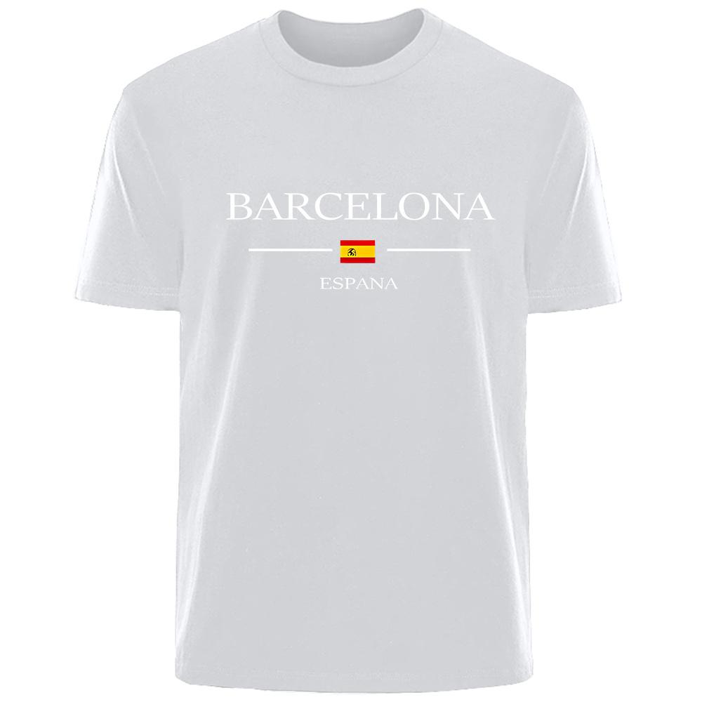 Simple basic Spanish flag print summer high quality men cotton comfortable fashion casual T-shirt men outdoor street wear