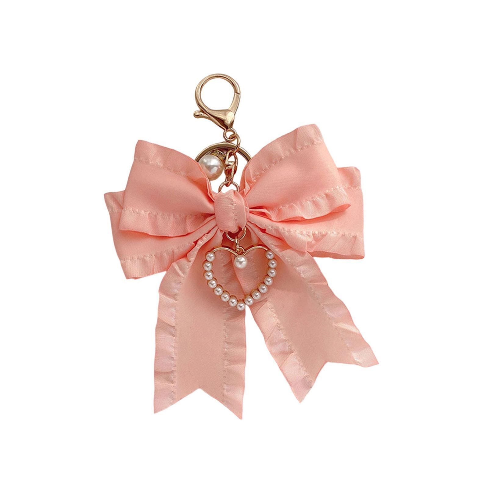 Fashion Bowknot Key Jewelry Handbag Accessories Suitable for Women with Pearls Adds Elegances to Purses and Bags