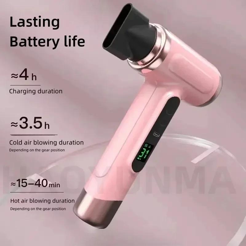 Portable USB Rechargeable Wireless Hair Dryer Styling Tools Outdoor Travel With Strong Wind Powerful Negative Ions