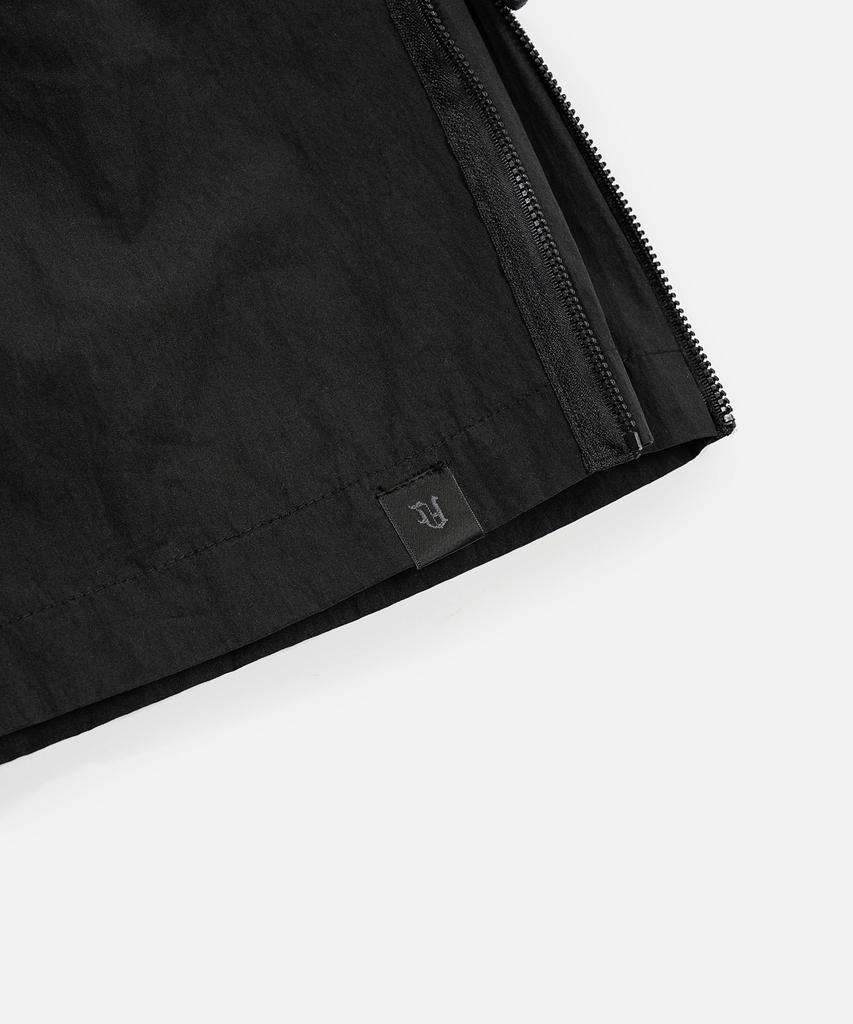 VASTIC Side Zip Wrinkle Half Pants_Black
