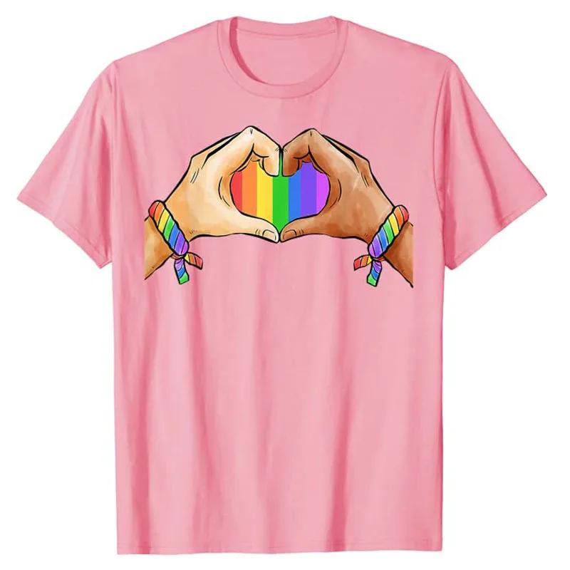 Gay Pride Clothing LGBT Rainbow Flag Heart Unity TShirt Love Unit Graphic Saying Tee Tops Lgbtq Aesthetic Clothes HuUnisex Rights