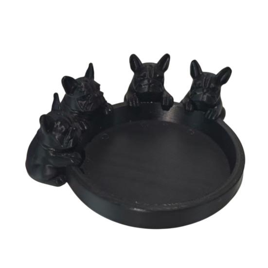 

3D Printed Dog Figurine Cute Animal Statue Creative Art Ornament for Bookshelf Mantel Stylish Jewelry чорний