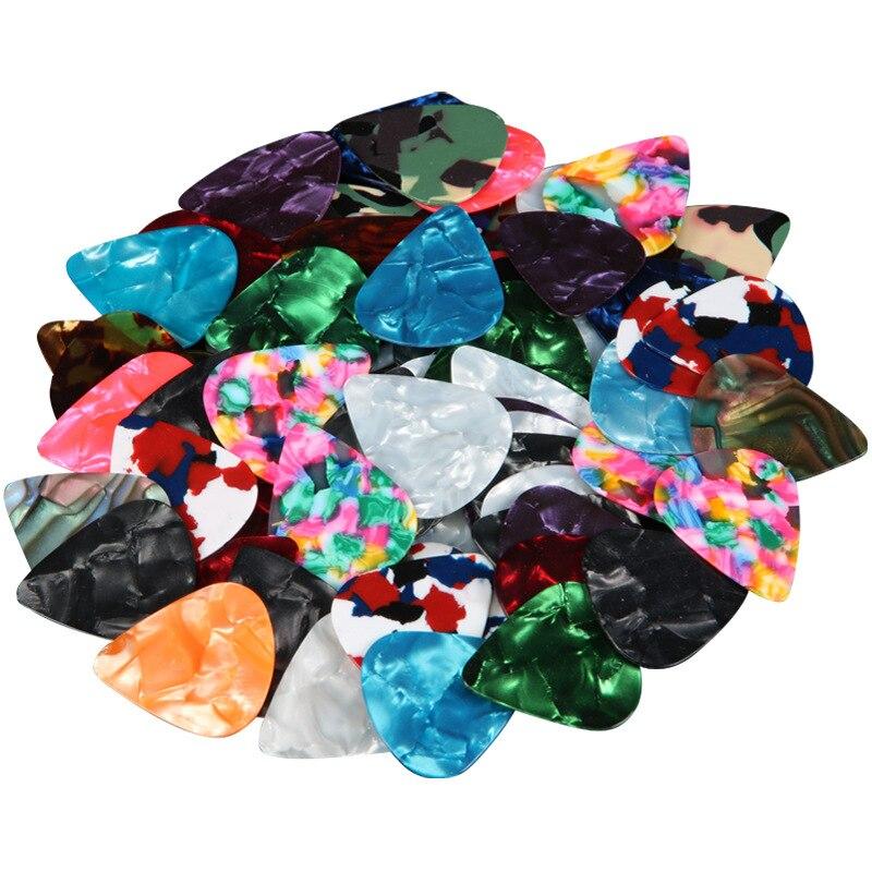 10 stk/ Nye akustiske plukker Plectrum Celluloid elektrisk glatt gitarplukk tilbehør 0,5 mm 0,46 mm 0,71 mm 0,96 mm