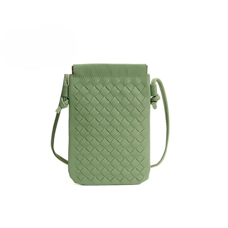 Handytasche Damen Modische Gewebte Kleine Quadratische Tasche Vielseitige Umhängetasche für Damen Handtaschen