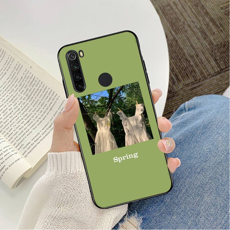 green aesthetic Phone Case CaseFor Redmi note 8Pro 8T 6Pro 6A 9 Silicone Fundas for Redmi 8 7 7A note 5 5A note 7 Capa