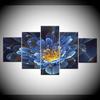5 Panel HD Print The purple violet flower wall posters Canvas Art Painting For home living room decoration