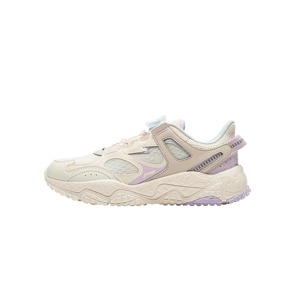 Li Ning Kids Sports Lifestyle Comfortable Soft Non-Slip Shock Absorbing Low-Top Casual Shoes Kids Casual Shoes Off-White Moonlight-Gray YKCU230-4