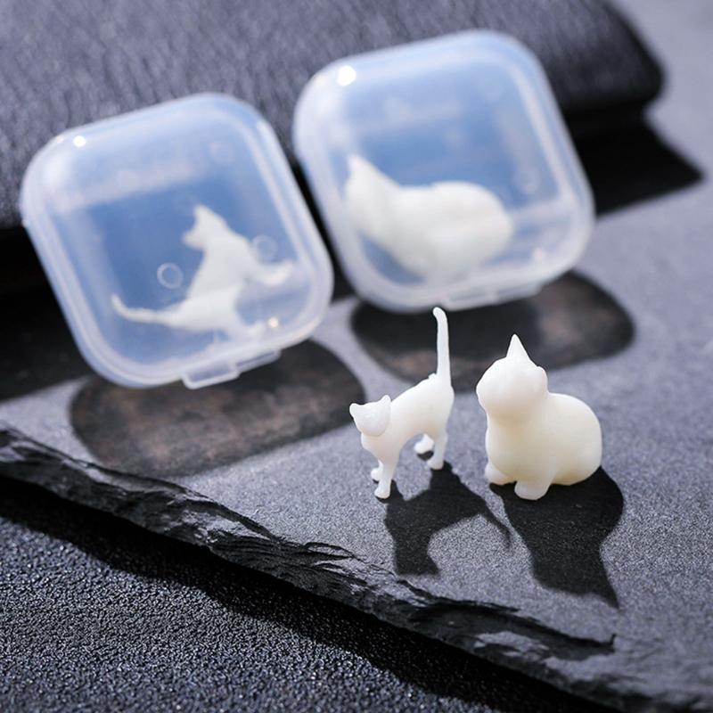 3D Diy Crystal Epoxy Material Filling Enclosed Simulation for Cat Model Micro Landscape Sitting for Cat Material Accesso