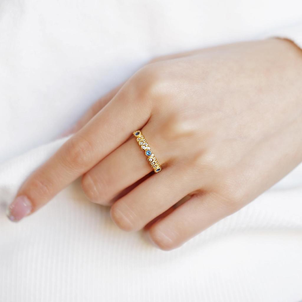 Women's Blue Diamond Honeycomb Ring: S925 Sterling Silver, Adjustable, Japanese Light Luxury Design.