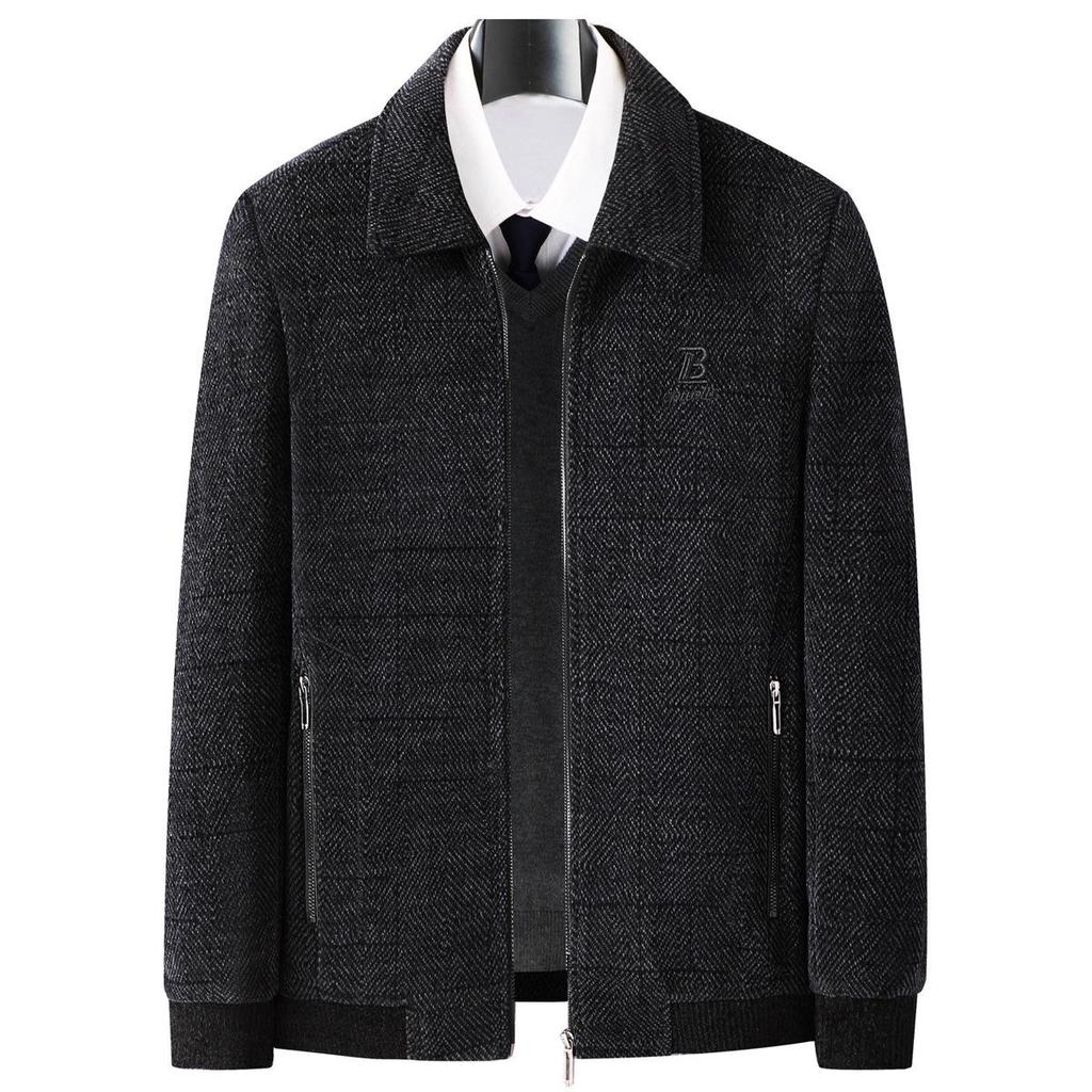 Dad’s Chenille Cotton Jacket - Middle-aged Men's Winter Coat with Velvet Lining