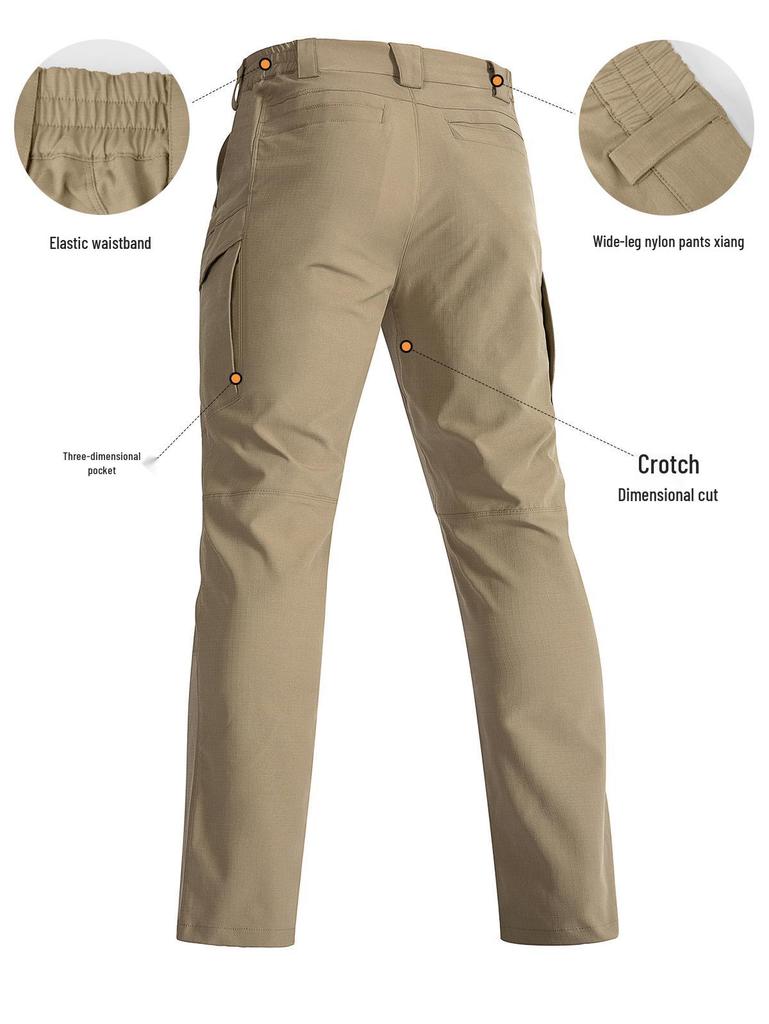 Free Soldier Men's Tactical Cargo Pants: Stretch, Plaid, Multi-Pocket, Wear-Resistant Outdoor Wear