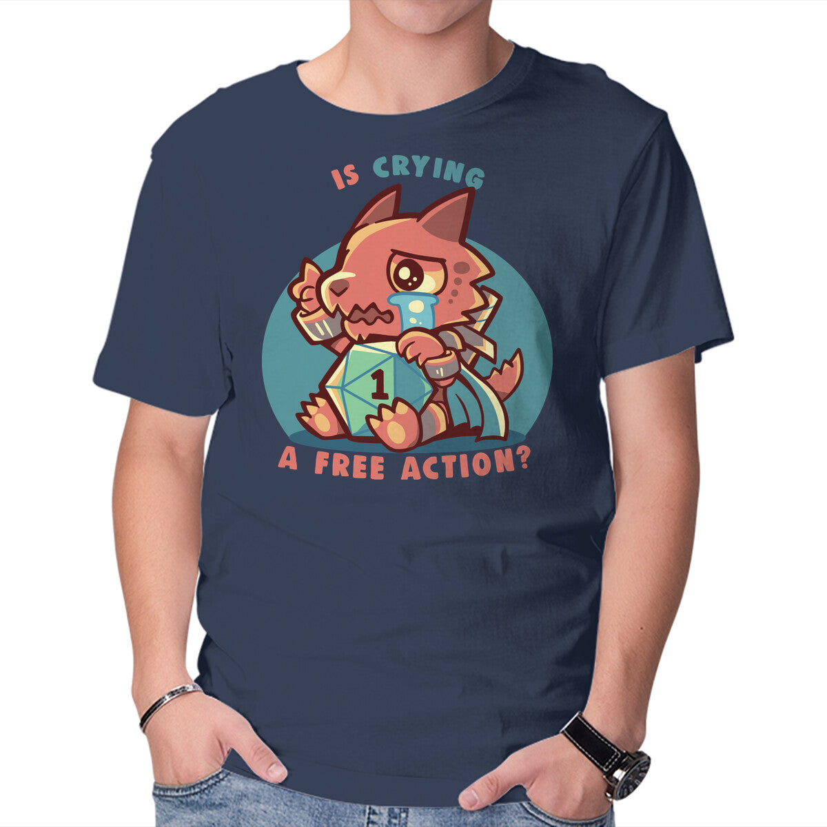 Unisex Crew Neck T-Shirt Crying Is A Free Action Graphic Short Sleeve Casual Tee XXL