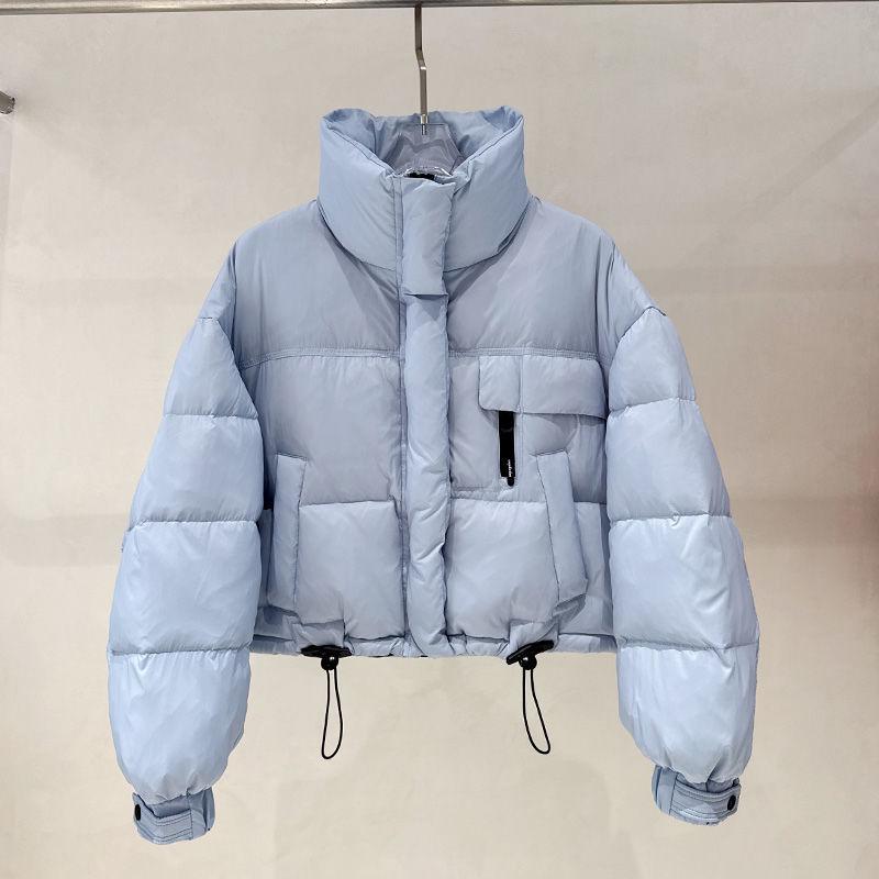 Women's Short Cotton Jacket 2025, New Korean Style, Stand-Up Collar, Thickened, Simple, Fashionable, Petite, Bread Jacket.