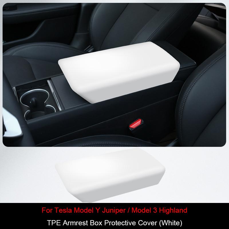 For Tesla Model Y Juniper Center Console Armrest Cover TPE Model 3/Y 2021-2025 Armrest Protection Cover Anti-slip Mat Accessory