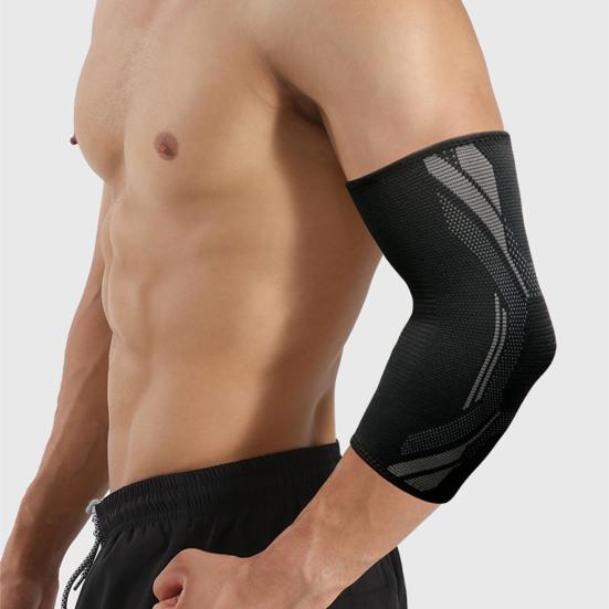 1Pc Knit Elbow Compression Sleeve Tendonitis Tennis Elbow Brace Breathable Sweat Absorbing Men Fitness Running Basketball Elbow Support Protector Arm