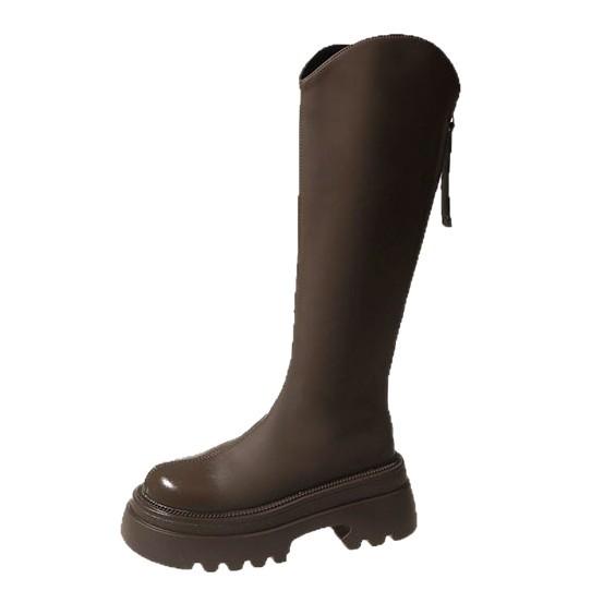 Brown boots women's long boots thick-soled Martin boots women's 2025 new spring and autumn popular high knight boots long boots