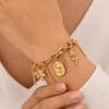 Love Heart Hollow Bracelet Flower Charm Bangle Sweet Gold Plated Bracelet  Valentine's Day