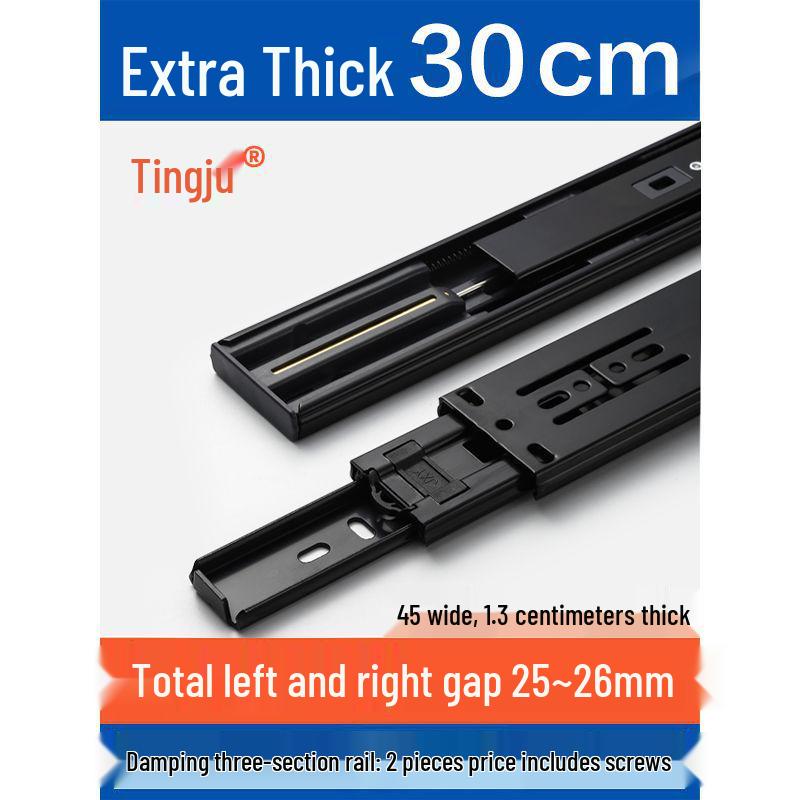 Silent Extra Thick Stainless Steel Drawer Slides with Rebound Damping