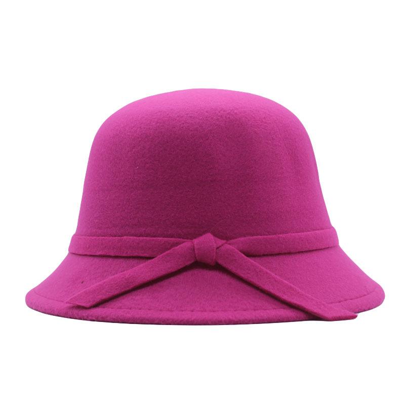 milliner winter new British retro flat top hat European and American autumn and winter women's woolen bow top hat