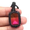 Macrame Necklace Handmade Tourmaline Natural Bohemian Quartz Thread Pendant