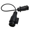 Tirol 12V 7 To 13 Pin Trailer with Cable Adapter Wiring Connector Towbar Plug & Socket