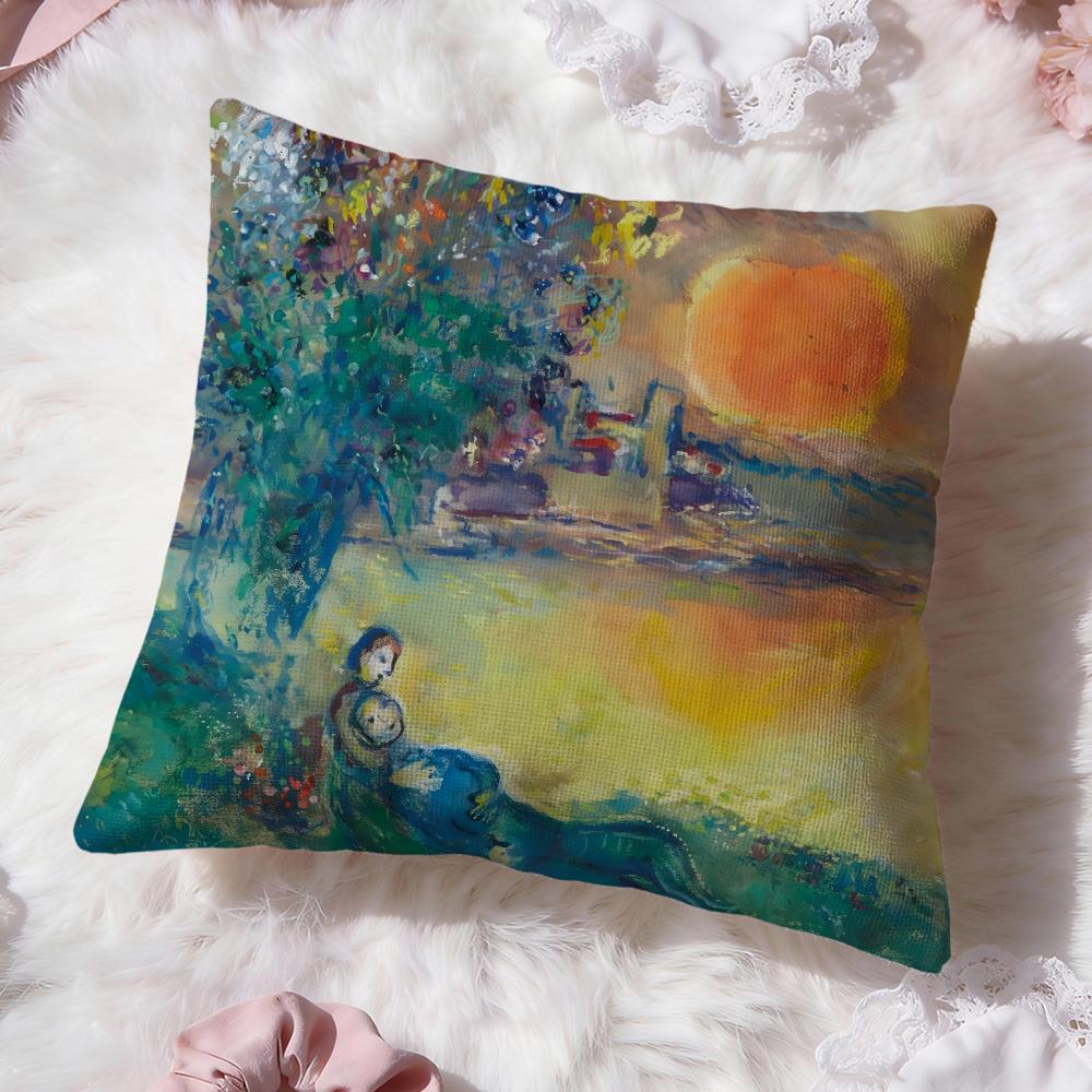 M-Marc C-Chagall Paintings Cushion Cover Premium Comfort Reversible Pillow Cove -Two In One Design for Any Room & Car Interior