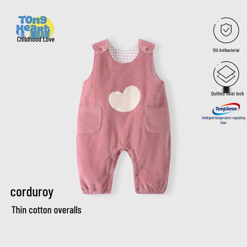 Tong Lian Chuxin Baby Corduroy Padded Jumpsuit Overalls