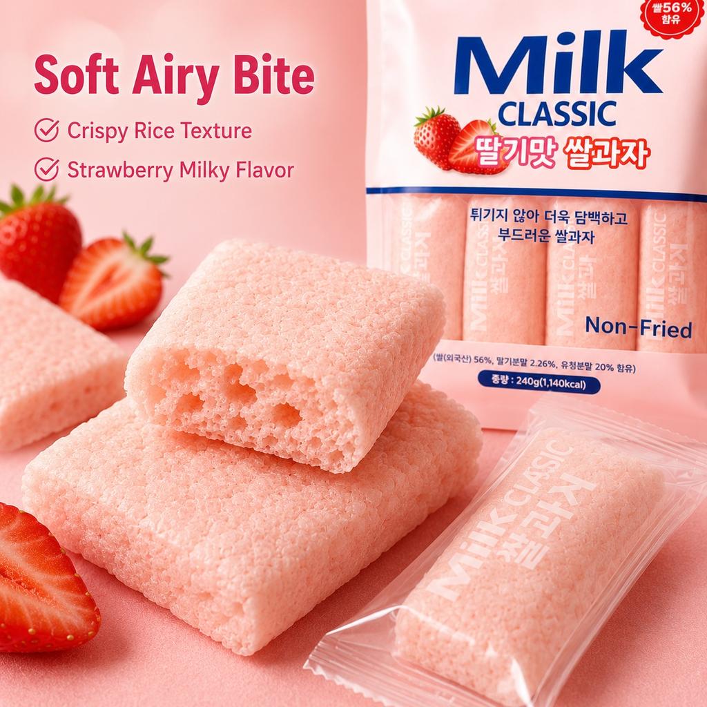 Cracker di Riso al Latte Fragola Classico 240g