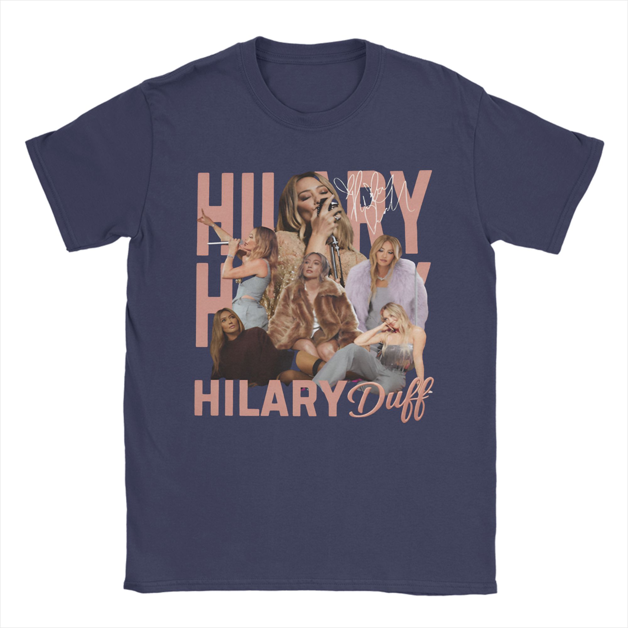 

Unisex TShirts Hilary Duff Lucky Me Tour Crazy 100 Cotton Tee Shirt Short Sleeve T Shirt Crew Neck Tops Big Size 3XL