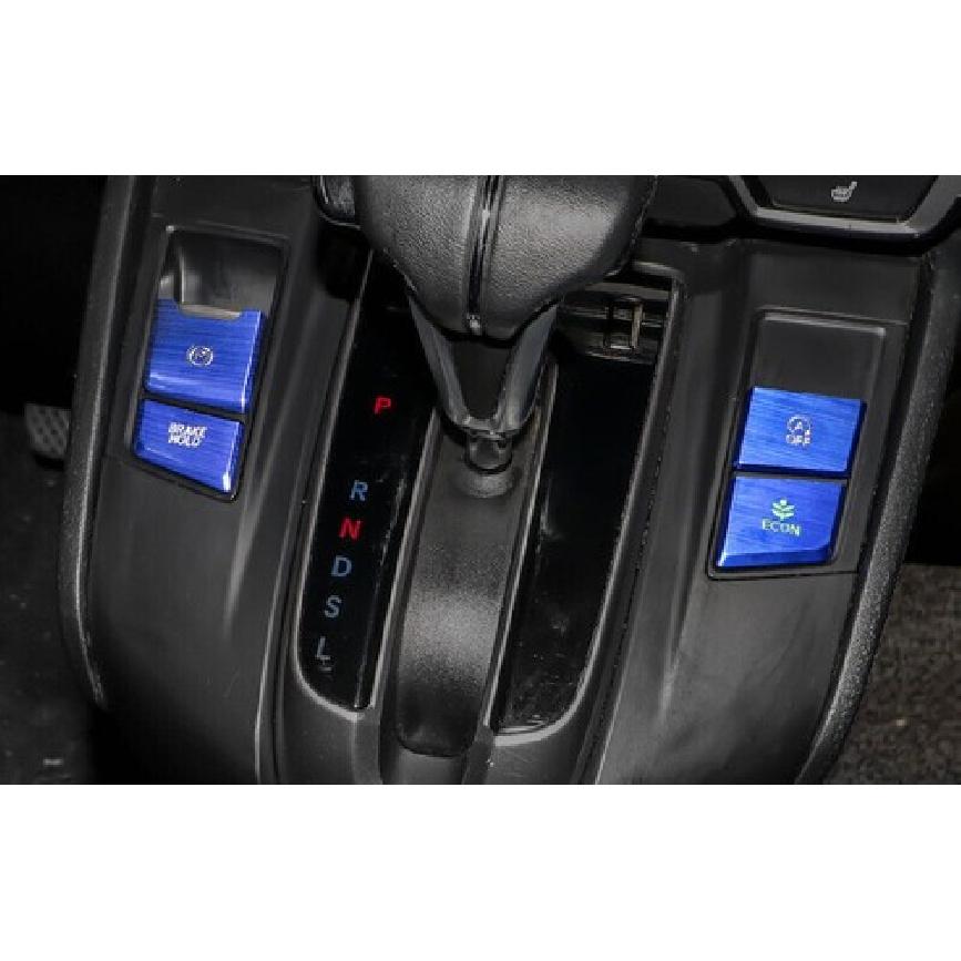 Blue Aluminum Console Gear Shift Button Sticker 2017- Trim For Honda CR-V