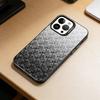 Carbon Fiber Weave  Phone Case For iPhone 17,16,15,14,13,12,11 Plus,Pro Max,XS,Colored Silver Plated Inside Cover