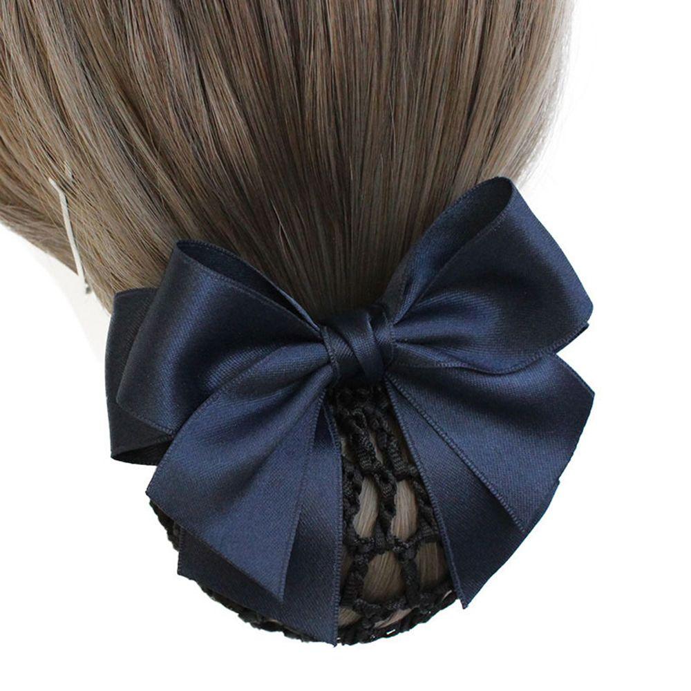 Sweet Hair Clip Nurse Bowknot Hotel For Girls Hairgrips Cover Net Ponytail Clip Women Spring Clip Korean Bun Snood