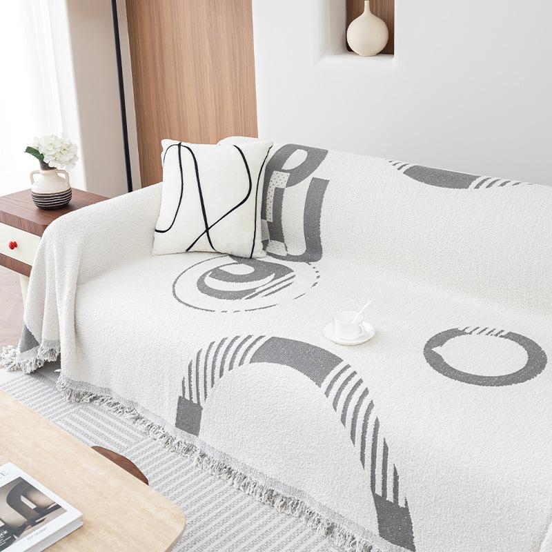 Modern Simple Four Seasons Universal Sofa Towel Retro All-Inclusive Non-Slip Cushion Chenille Living Room Sofa Cushion Cover Cloth