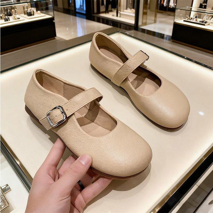 Flat shoes new Mary Jane super soft single shoes autumn shallow mouth soft sole grandma shoes small leather shoes