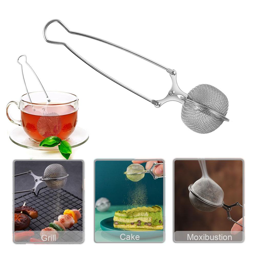 1-4Pcs Tea Infuser Handle Tea Ball Sphere Mesh Tea Strainer Coffee Herb Spice Filter Diffuser Kitchen Gadget Stainlesss Steel