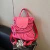 Schoolbag Korean Version of College Style Backpack Bag Women's 1011 New Trendy Fashion Pleated Nylon Casual Backpack