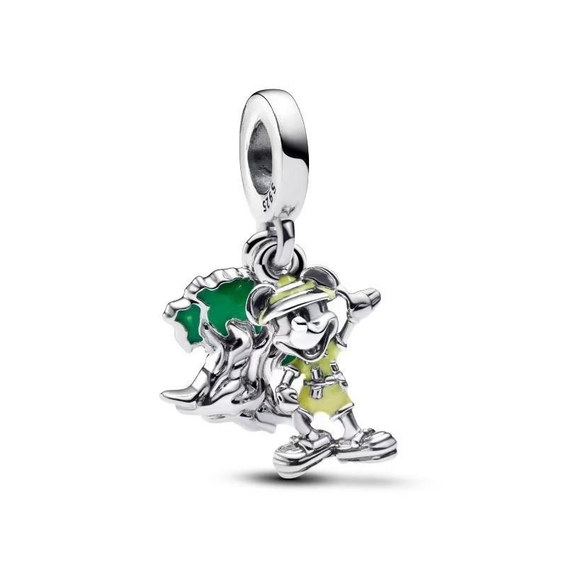 Mini Copper Mickey Mouse Hairband Car Safety Chain Clip Charm Bead Fit For Original Bracelet Diy Women'S Jewelry