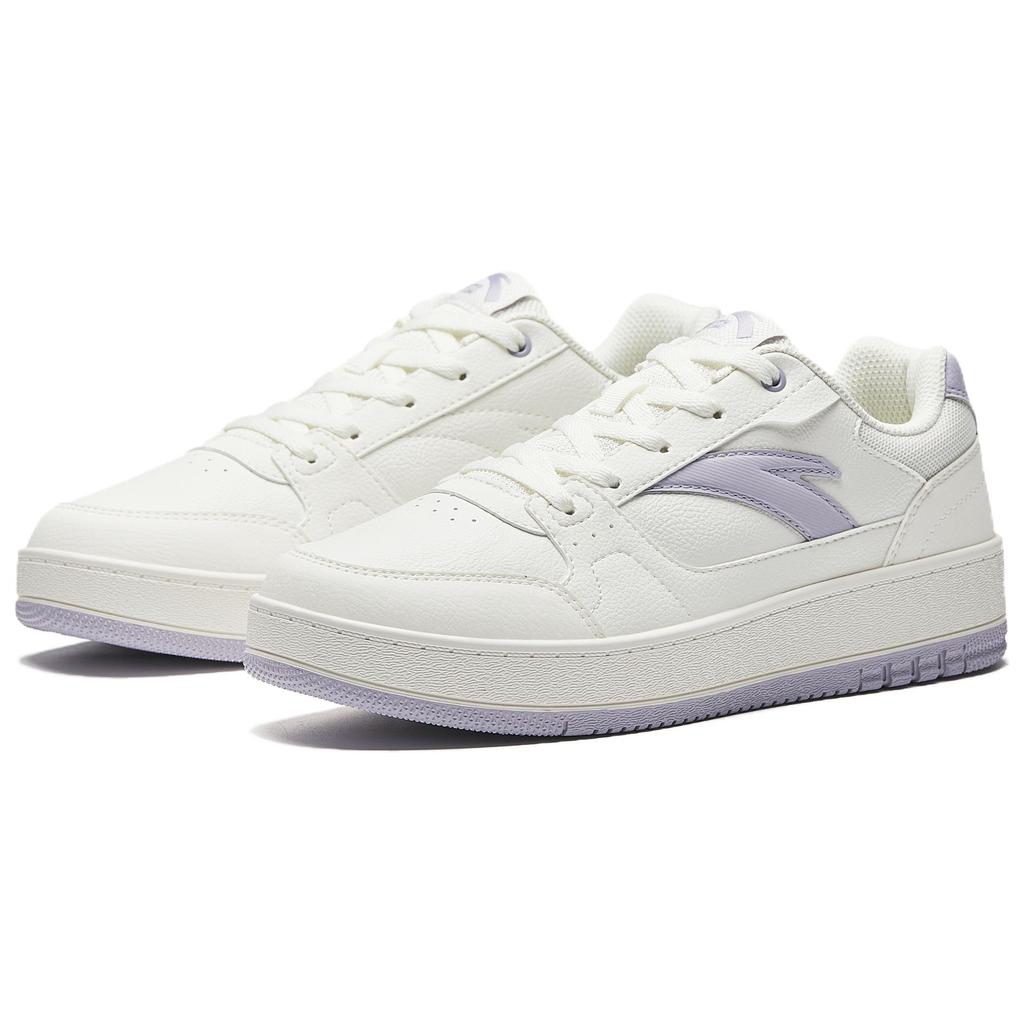 Anta Year 2 Simple Versatile Classic Comfortable Durable Lightweight Low-Top Skate Shoes Women sneaker White Purple 922548068-4