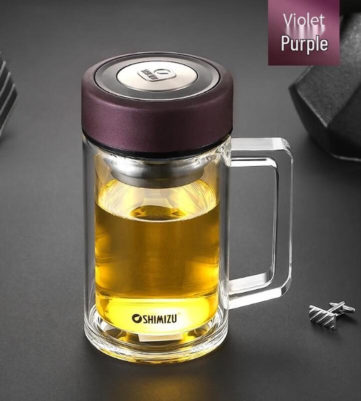 Portable Double-Walled Glass Tea Infuser Mug