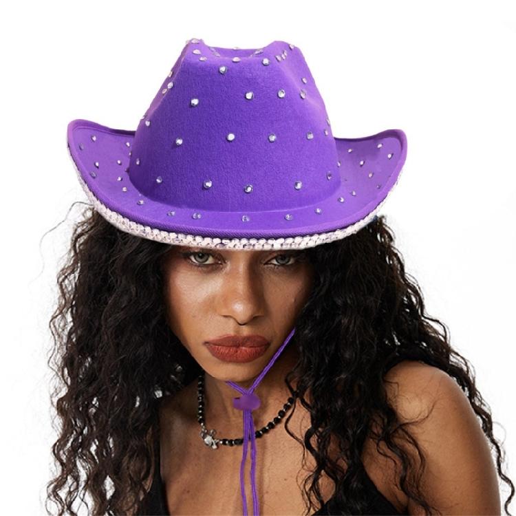 Cowgirl Hat Sparkly Cowboy Hat Panama Hat for Parties Music Festivals